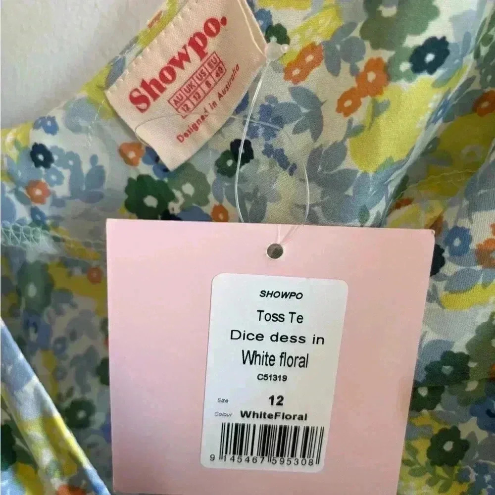 NWT Showpo Blue Floral Midi Dress - Picture 6 of 7